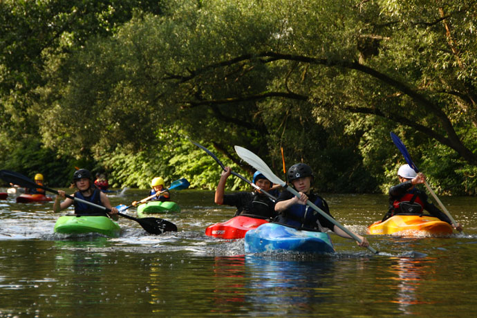 Auf der Wupper im Sommer